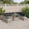 vidaXL Tuin Sofa Set met opslag 10 pcs Lichtgrijs Poly riet