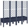 vidaXL Plantenbak met latwerk 160x40x142 cm polypropeen blauwgrijs
