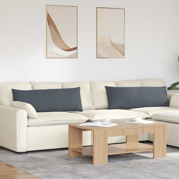 vidaXL Sofa Kussens 2 stuks Donkergrijs 120 x 40 cm Cordstof