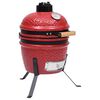 vidaXL Kamado barbecue 2-in-1 56 cm keramiek rood