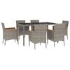 vidaXL 7-delige Tuinset met kussens poly rattan grijs