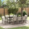 vidaXL Tuin eettafelset met kussen 9 pcs Bruin poly rattan
