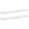 vidaXL Wandplank 2 pcs Wit Marmer 120 x 23,5 x 4 cm Bewerkt hout