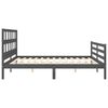vidaXL Bedframe met hoofdbord massief hout grijs 200x200 cm