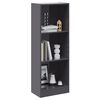 vidaXL Boekenkast 3 schappen 40x24x109 cm bewerkt hout hoogglans grijs