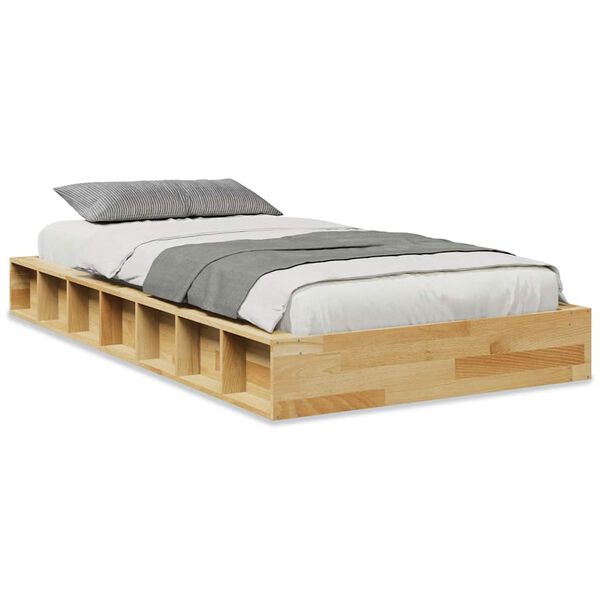 vidaXL Bedframe zonder matras 90x200 cm massief hout eiken