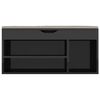 vidaXL Schoenenbank met kussen 104x30x49 cm hout hoogglans zwart