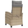 vidaXL Tuinstoelen 2 st verstelbaar kussens poly rattan gemengd beige
