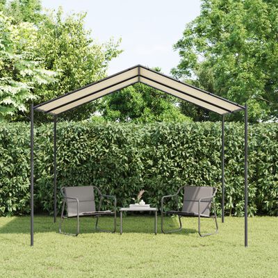 vidaXL Tuinpaviljoen 3x3 m staal en stof beige