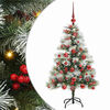 vidaXL Kunstkerstboom Groen en wit 120 cm PVC en Metaal en Plastic