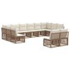vidaXL Tuinbankenset 12 pcs Beige poly rattan
