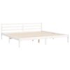 vidaXL Bedframe met hoofdbord massief hout wit 200x200 cm