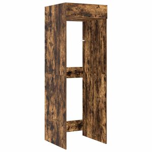 vidaXL Wasmachinekast Gerookt eiken 67,5 x 68 x 200 cm Bewerkt hout