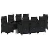 vidaXL Tuin eettafelset 9 st Zwart poly rattan