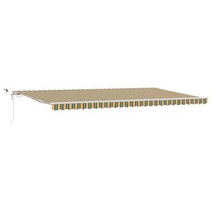 vidaXL Uitschuifbare luifel Groen en Geel 600 &times; 300 cm Polyester