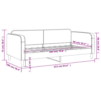 vidaXL Slaapbank 90x190 cm stof lichtgrijs