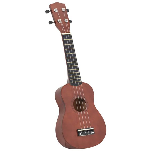 vidaXL Ukuleleset met tas voor kinderen sopraan 21'' donkerhoutkleurig