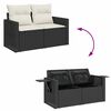 vidaXL 8-delige Loungeset met kussens poly rattan zwart
