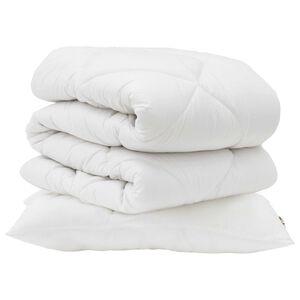 vidaXL Dekbed met kussen 2 pcs Wit Microvezel