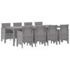 vidaXL Tuin Eetset 9 pcs Wit Polypropyleen