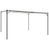 vidaXL Prieel 4x4 m 180 g/m&sup2; stof en staal wit