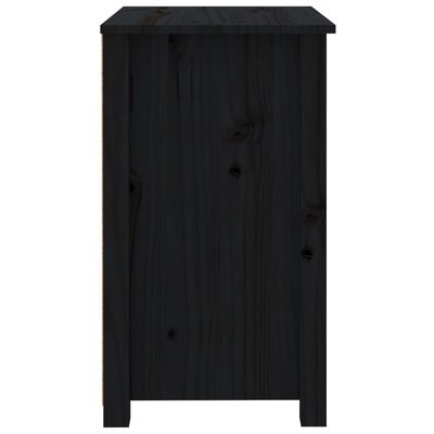 vidaXL Nachtkastje 50x35x61,5 cm massief grenenhout zwart