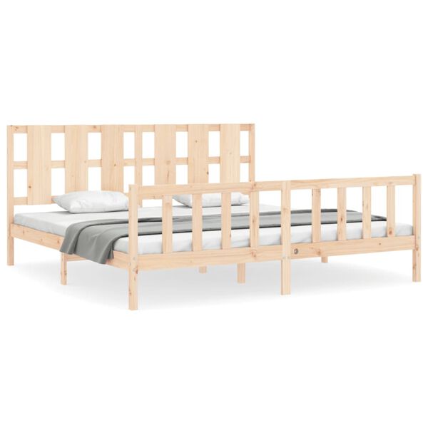 vidaXL Bedframe met hoofdbord massief hout 180x200 cm