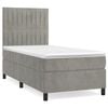 vidaXL Boxspring met matras fluweel lichtgrijs 80x200 cm