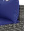 vidaXL 9-delige Loungeset met kussens poly rattan grijs