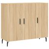 vidaXL Dressoir 90x34x80 cm bewerkt hout sonoma eikenkleurig