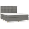 vidaXL Boxspring met matras stof donkergrijs 160x200 cm