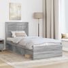 vidaXL Bedframe met lade Grijs Sonoma 75 x 190 cm Massief grenenhout