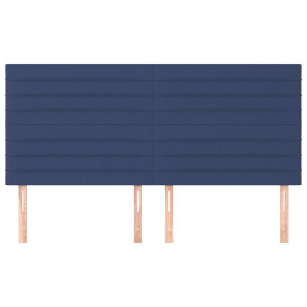 vidaXL Hoofdbord blauw 160x5x118/128 cm stof