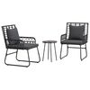 vidaXL Tuin eettafelset 3 pcs Zwart en Anthraciet poly rattan