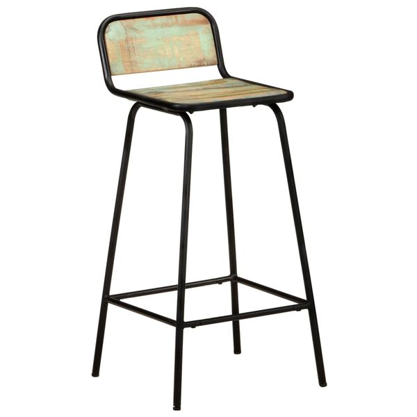 vidaXL Barstoelen 2 st massief gerecycled hout