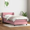 vidaXL Boxspring met matras fluweel roze 80x210 cm