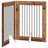 vidaXL Opvouwbaar hondenhek met standaards 2 st Oud hout 160,5 cm