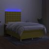 vidaXL Boxspring met matras en LED stof groen 120x200 cm