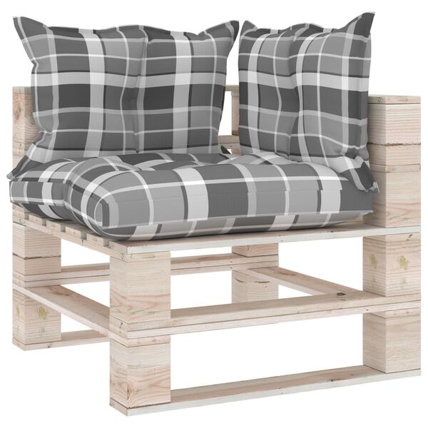 vidaXL 5-delige Loungeset met kussens pallet grenenhout