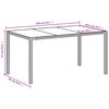 vidaXL Tuintafel met glazen blad 150x90x75 cm poly rattan wit
