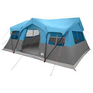 vidaXL Gezinstent 487 x 340 x 216 cm Blauw Polyester en staal