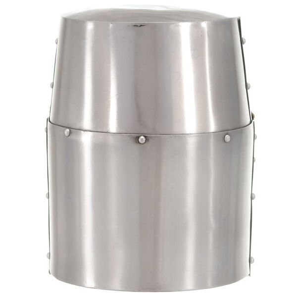 vidaXL Kruisvaardershelm middeleeuws replica LARP staal zilverkleurig