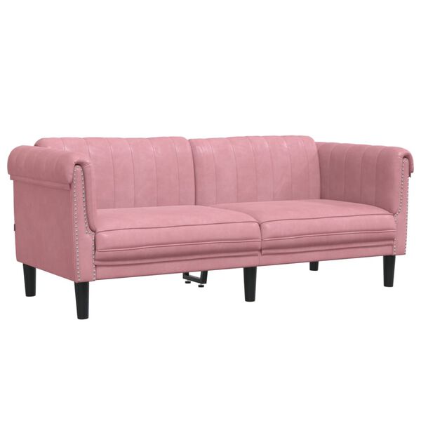 vidaXL 2-delige Loungeset fluweel roze