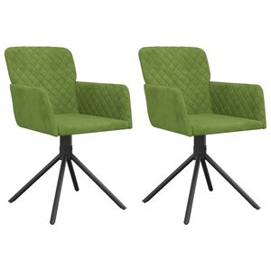 vidaXL Eetkamerstoelen draaibaar 2 st fluweel lichtgroen