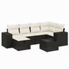 vidaXL 7-delige Loungeset met kussens poly rattan zwart