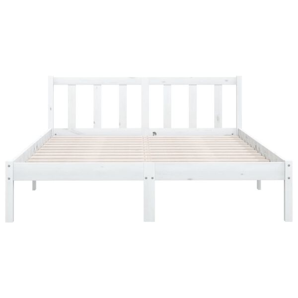 vidaXL Bedframe massief grenenhout wit 120x190 cm