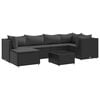 vidaXL 7-delige Loungeset met kussens poly rattan zwart