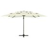 vidaXL Parasol 4-laags met aluminium paal 250x250 cm zandkleurig