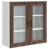 vidaXL Wandglas cabinet PORTO Bruin Eiken 80 x 31 x 80 cm Bewerkt hout