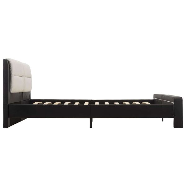 vidaXL Bedframe met hoofdeinde Zwart 218 x 132 x 86.5 cm Nep Leer